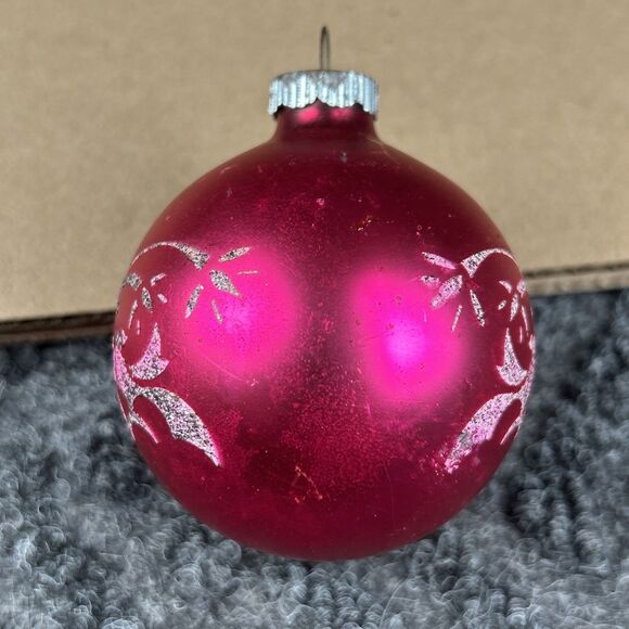 Vintage Shiny Brite Glass Ornament Stenciled Birds 2.5” Christmas - Picture 4 of 6